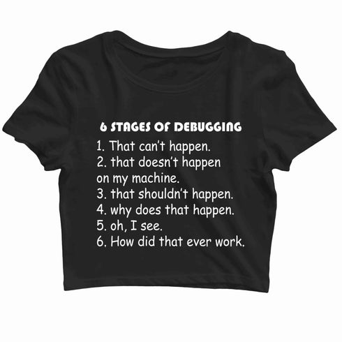 Coding Nerd Engineering CLOUD IS JUST ANOTHER COMPUTER Custom Printed Graphic Design Crop Top T-Shirt for Women